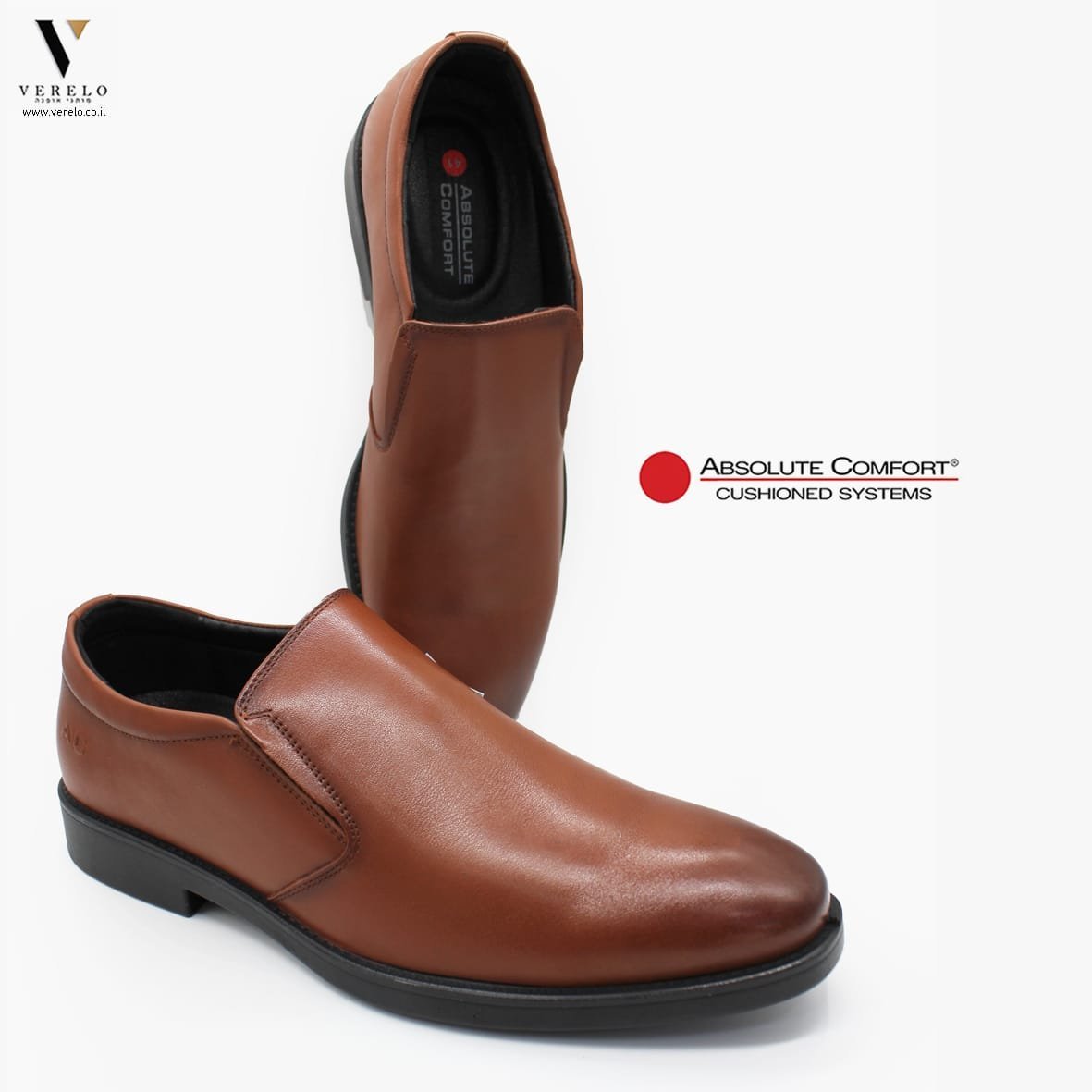 ABSOLUTE-COMFORT-ARIZONA-311208.jpg נעלי עור אלגנטיות בלי שרוכים חום ABSOLUTE COMFORT ARIZONA – תמונה 1