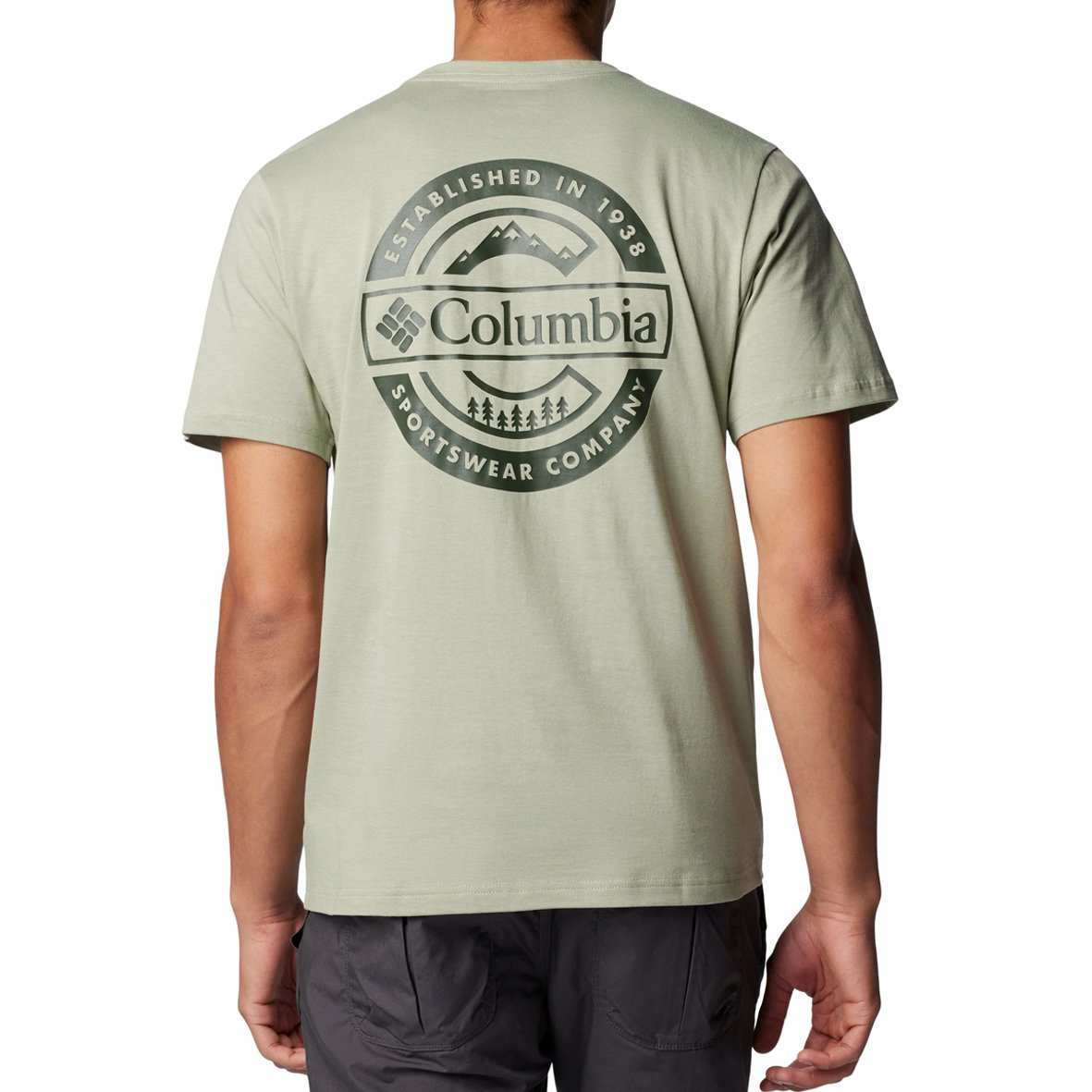 COLUMBIA-1934824348-LIGHT-GREEN.jpg טי-שירט לגברים של COLUMBIA LIGHT GREEN – תמונה 1