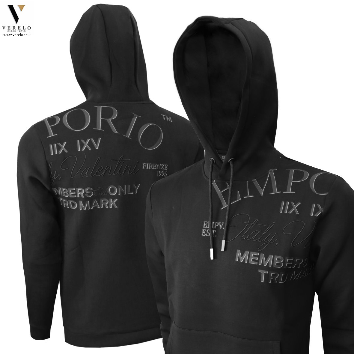EMPORIO-VALENTINI-HOODFW2576-BLACK.jpg קפוצ’ון מעוצב של EMPORIO VALENTINI – תמונה 1