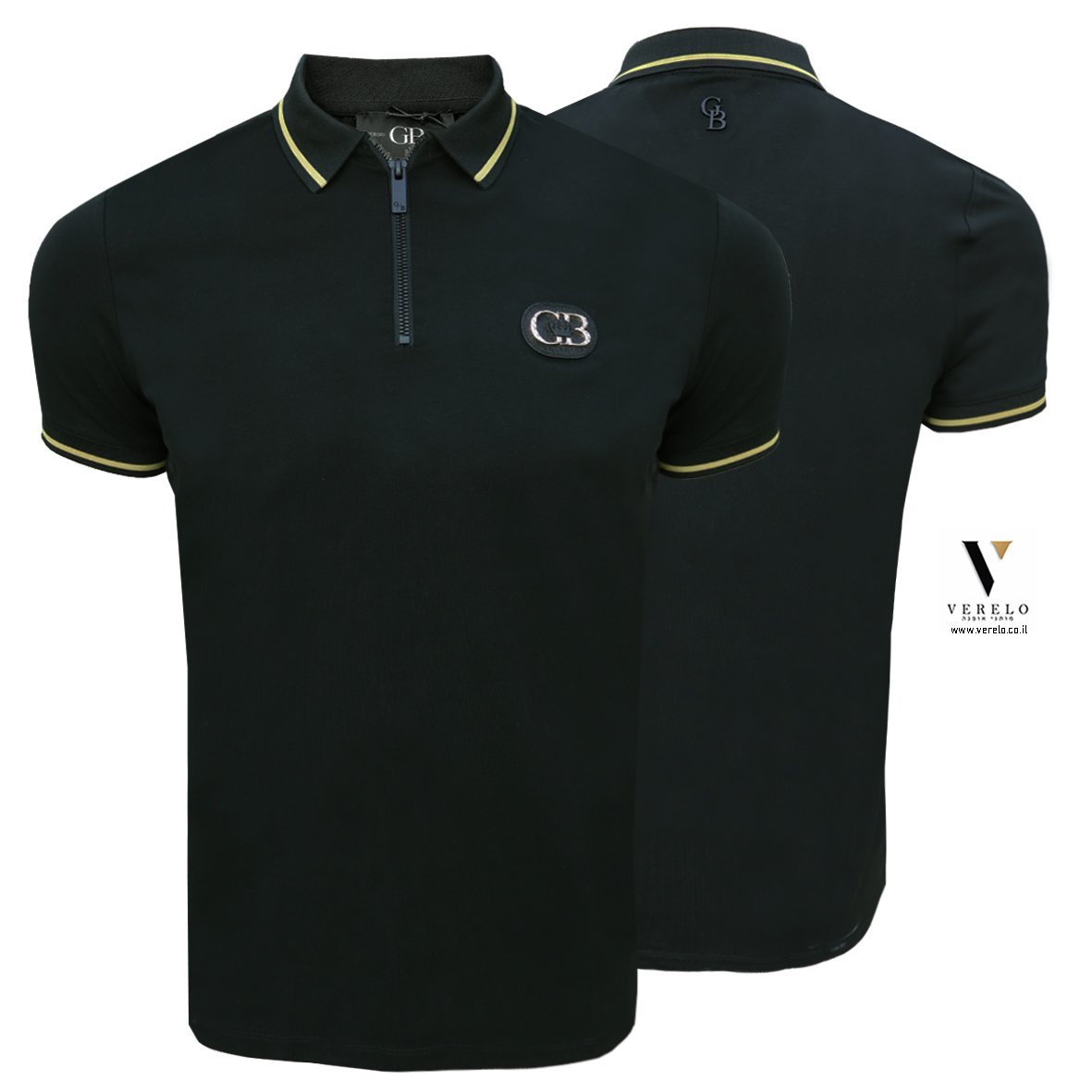 GIORGIO-BELLINI-S25GBP21-BLACK-7.jpg פולו קצר שחור של GIORGIO BELLINI – תמונה 1