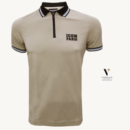 פולו קצר כותנה של ICON PARIS P-2-BEIGE