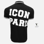 ⁦פולו קצר שחור כותנה של ICON PARIS⁩ – תמונה ⁦2⁩