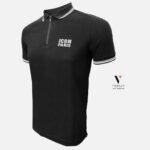 ⁦פולו קצר שחור כותנה של ICON PARIS⁩ – תמונה ⁦3⁩