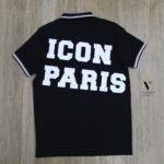 ⁦פולו קצר שחור כותנה של ICON PARIS⁩ – תמונה ⁦5⁩