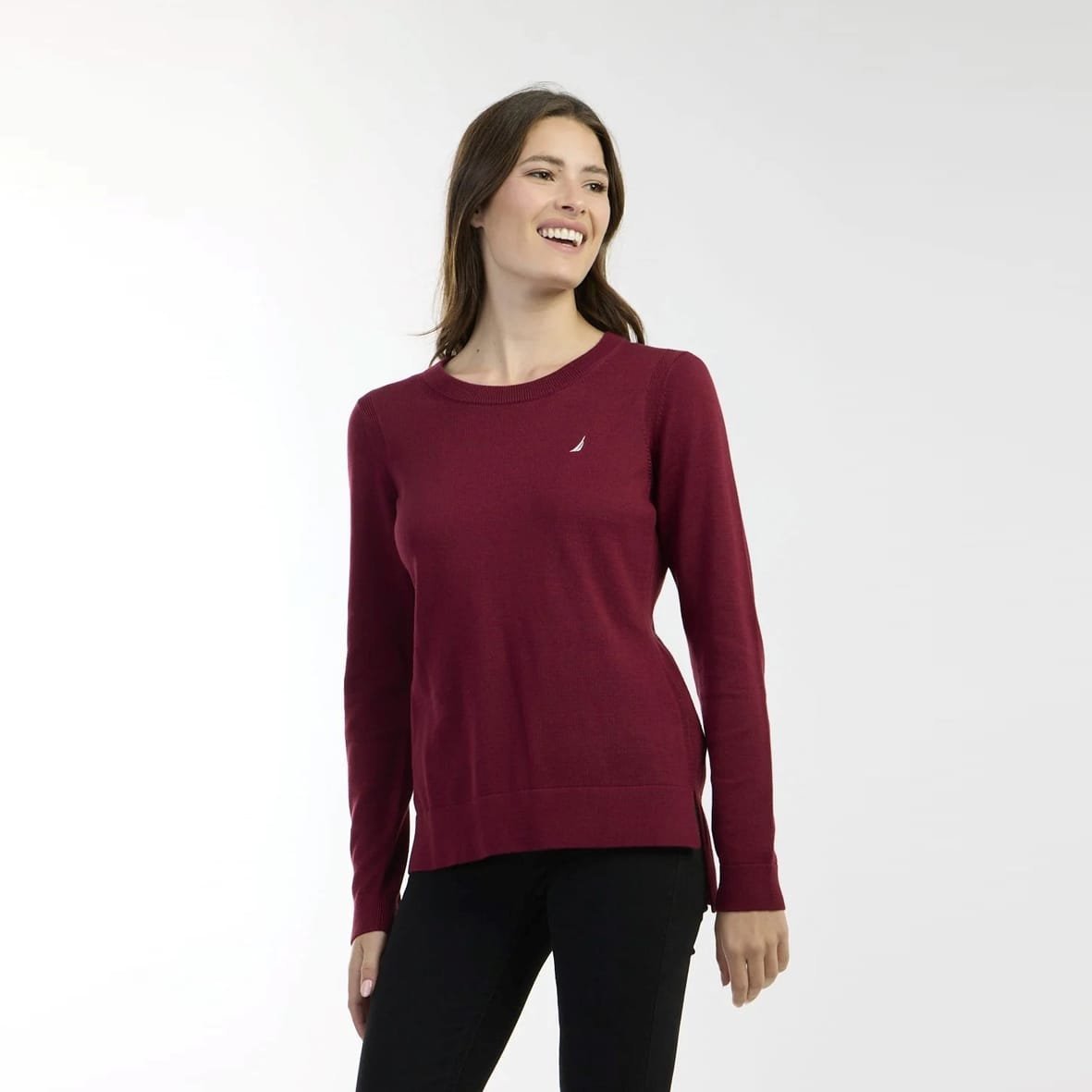 NAUTICA-0S100-BORDO4.jpg סווודר מחשוף עגול NAUTICA 0S100-BORDO – תמונה 1