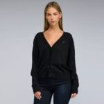 סריג לנשים עם כפתורים של NAUTICA 54006SBNFA24-BLACK