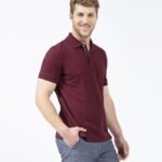 חולצת פולו מבד מנדף של NAUTICA K81001-BURGUNDY