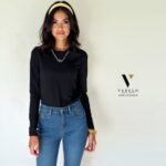 מעבר כותנה לנשים של ROBERTO VINO TS1113-BLACK – תמונה 3