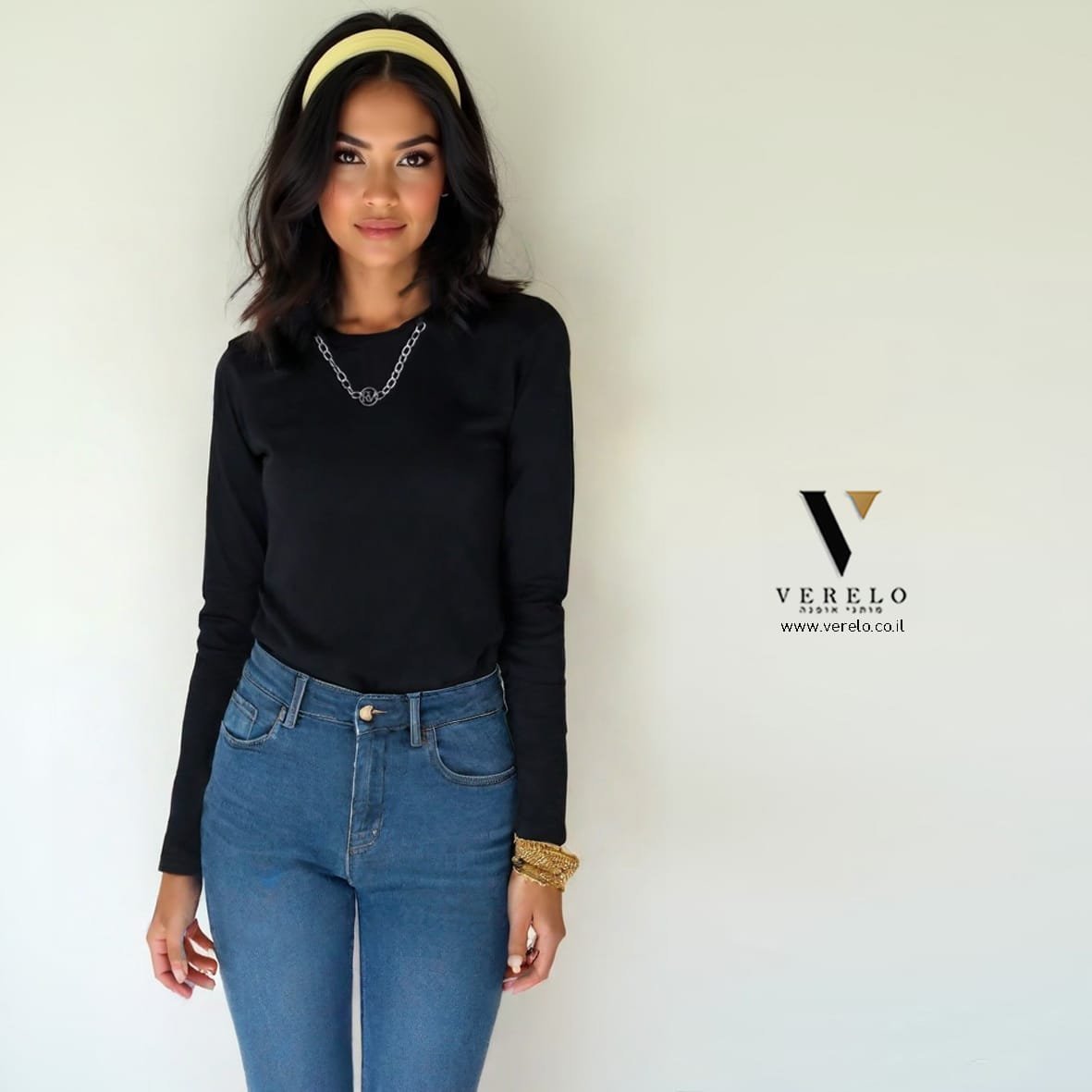 ROBERTO-VINO-TS1113-BLACK.jpg מעבר כותנה לנשים של ROBERTO VINO TS1113-BLACK – תמונה 1