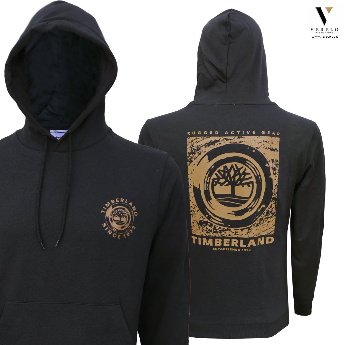 TIMBERLAND-TB0A6M8F-BLACK.jpg קפוצ’ון שחור עיצוב מודפס של TIMBERLAND – תמונה 1