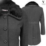 מעיל אופנתי ואלגנטי עם פרווה של TOOT JACET 7200-GREY