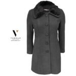 ⁦מעיל אופנתי ואלגנטי עם פרווה של TOOT JACET 7200-GREY⁩ – תמונה ⁦2⁩