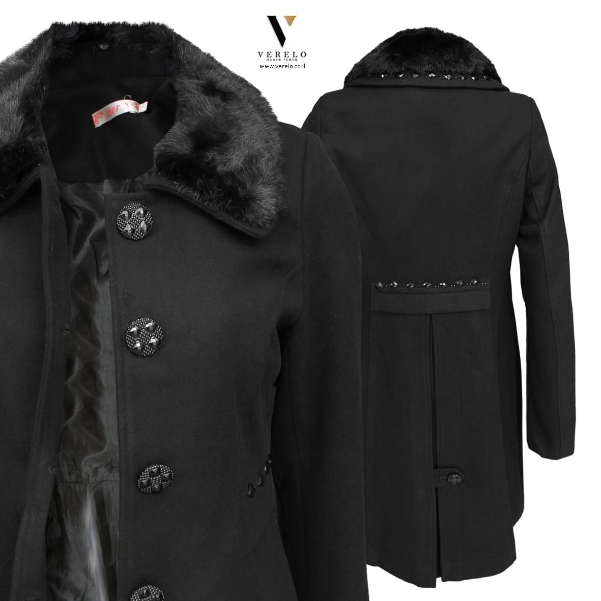 TOOT-Jacket-7200-2.jpg מעיל אופנתי ואלגנטי עם פרווה של TOOT JACET 7200-BLACK – תמונה 1