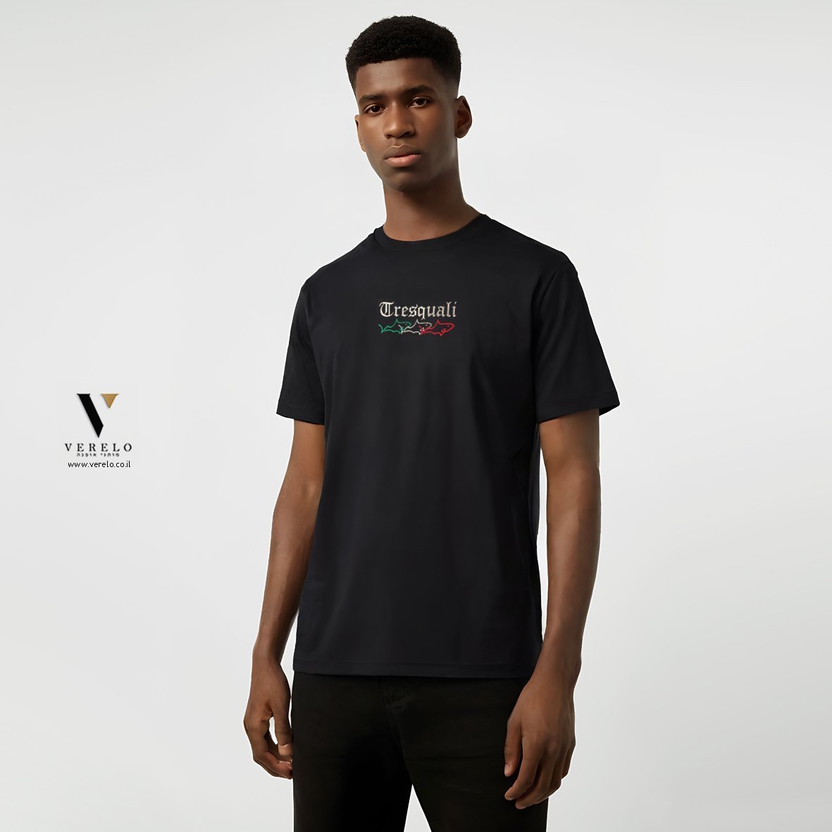 TRESQUALI-T-SHIRT-5120-BLACK-2.jpg טי שירט כותנה של TRESQUALI – תמונה 1