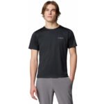 חולצת טי של קולומביה בצבע שחור עם שוליים