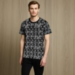 חולצת טי מעוצבת שחור של GIORGIO BELLINI