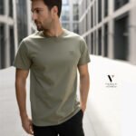 טי שירט ירוק עיצוב ריקמה עם של WJEANS