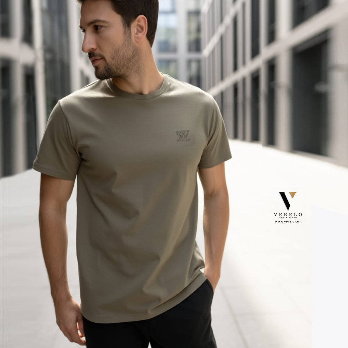 WJEANS S26WJT702-MOCA-2 טי שירט עיצוב ריקמה עם של WJEANS – תמונה 1