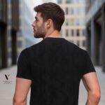 טי-שירט שחור מבד סריג של GIORGIO BELLINI – תמונה 2