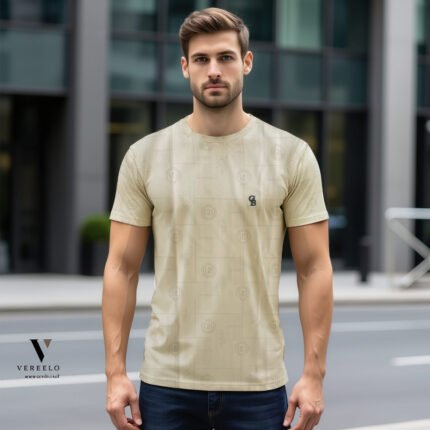 טי-שירט קרם מבד סריג של GIORGIO BELLINI