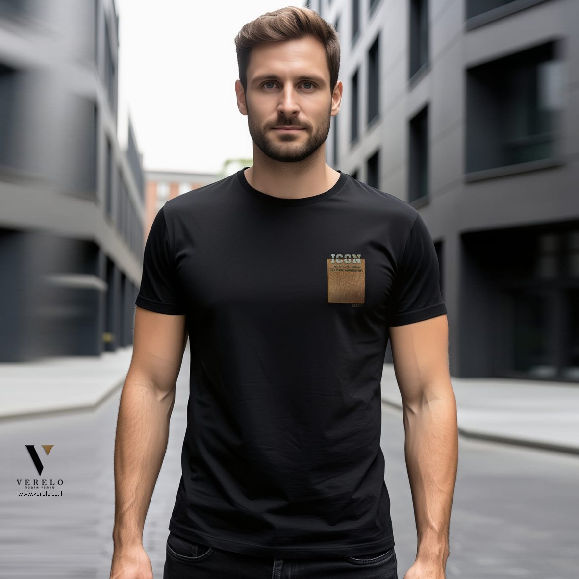 ICON PARIS S26IPT508-BLACK-2 טי-שרט שחור כותנה של ICON PARIS – תמונה 1