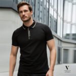 פולו קצר שחור של ROBERTO VINO