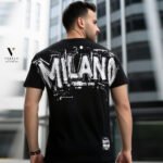 ⁦טי שירט שחור עיצוב מודפס של ROBERTO VINO⁩ – תמונה ⁦2⁩