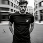 ⁦טי שירט שחור עיצוב מודפס של ROBERTO VINO⁩ – תמונה ⁦3⁩