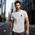 טי שירט לבן מבד סריג של ROBERTO VINO