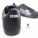 ⁦נעלי סניקרס שחור/לבן מעוצבת עם שרוכים של ICON PARIS⁩ – תמונה ⁦2⁩
