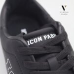 ⁦נעלי סניקרס שחור/לבן מעוצבת עם שרוכים של ICON PARIS⁩ – תמונה ⁦6⁩