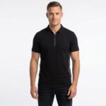 ⁦פולו קצר שחור מעוצב בצדדים של SHARK SPORT⁩ – תמונה ⁦2⁩