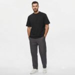 טי שירט אוברסייז שחור עיצוב ריקמה עם של WJEANS