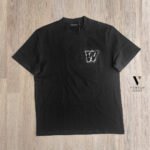 טי שירט אוברסייז שחור/לבן עיצוב ריקמה עם של WJEANS – תמונה 6