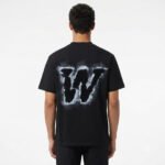 טי שירט אוברסייז שחור/לבן עיצוב ריקמה עם של WJEANS – תמונה 2