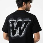 טי שירט אוברסייז שחור/לבן עיצוב ריקמה עם של WJEANS – תמונה 4