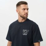 טי שירט אוברסייז שחור/לבן עיצוב ריקמה עם של WJEANS – תמונה 5