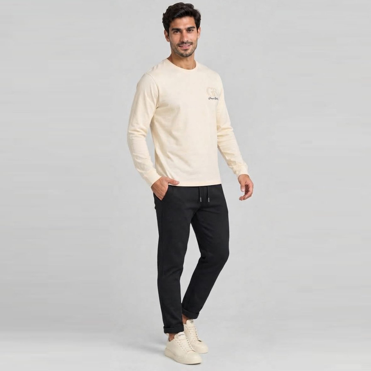 GIORGIO BELLINI T237-BEIGE-3 חולצת מעבר מעוצבת בצבע ביג של GIORGIO BELLINI – תמונה 1